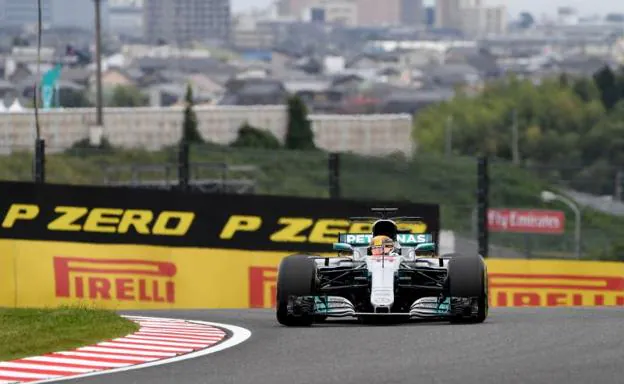 Lewis Hamilton durante los entrenamientos del GP de Japón.