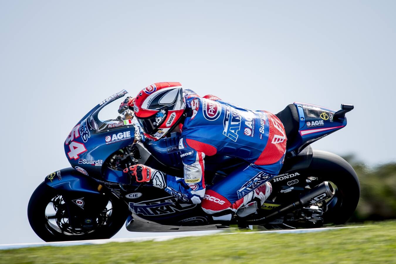 Pasini, en una curva del circuito de Phillip Island.