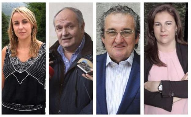 De izquierda a derecha, Blanca Martínez (PP), Javier Fernández (PP), Bernardo del Corral (PSOE) y Esther Merino (PSOE). 