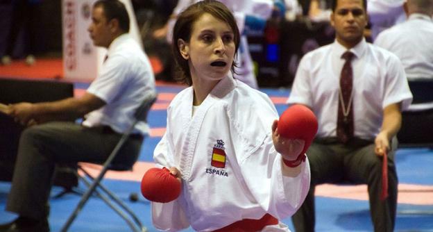 Nadia Gómez Morante, durante el Campeonato del Mundo de karate celebrado en Tenerife. 