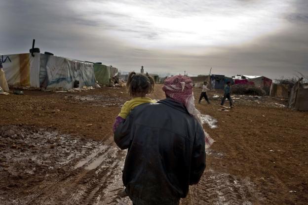 Refugiados sirios en un campamento a las afueras de Baalbek, en Líbano. 
