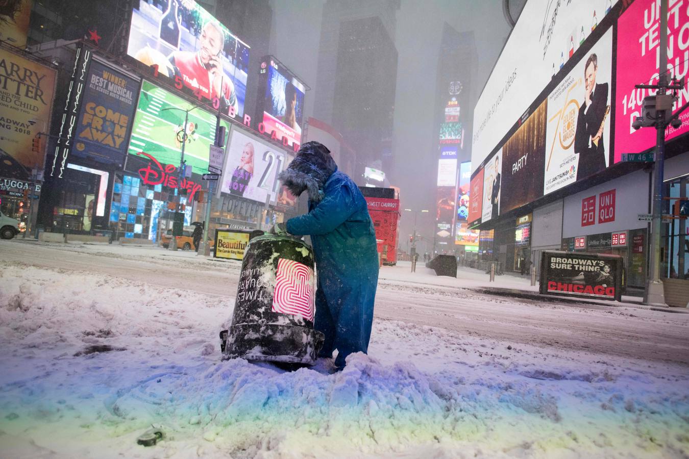 Nieve en Times Square