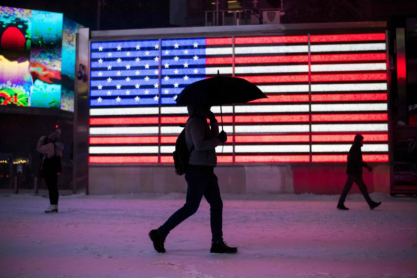 Nieve en Times Square