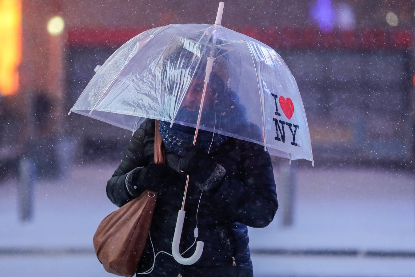 Nieve en Times Square