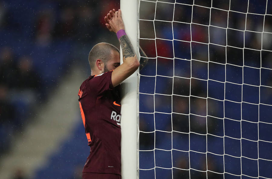 Un tanto de Melendo le dio la victoria al conjunto perico en la ida de cuartos de Copa y dejó en 29 la racha de partidos invicto del Barcelona. 