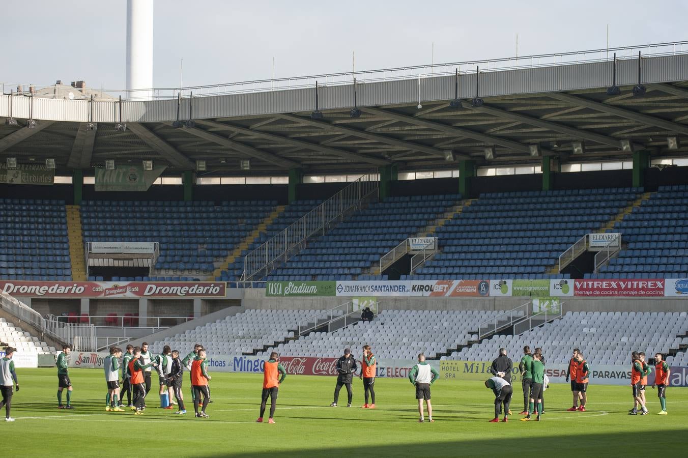 Preparando en El Sardinero el partido ante el Mirandés