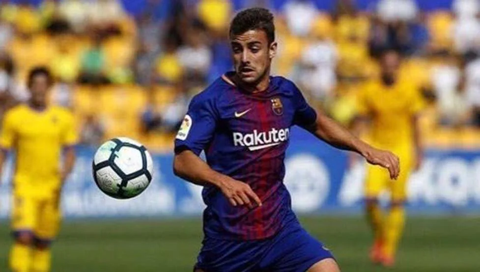 David Concha, en un partido con el Barça B. 