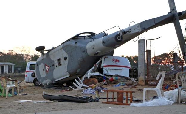 El helicóptero siniestrado.