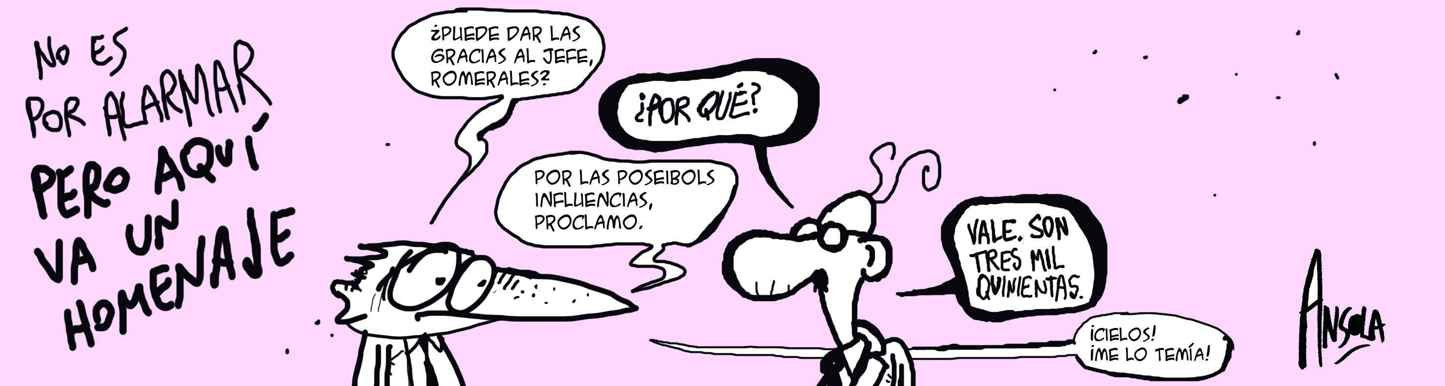 Dibujante, viñetista, cronista, humorista, artista...De la genialidad del retrato a la reinvención de lo cotidiano. Con la tinta de sus tiras diarias de puede recorrer la historia de un país, el latido de una sociedad, las señales de un estado de las cosas. Forges era humor y gramática libre. Este recuerdo es una viñeta de emociones