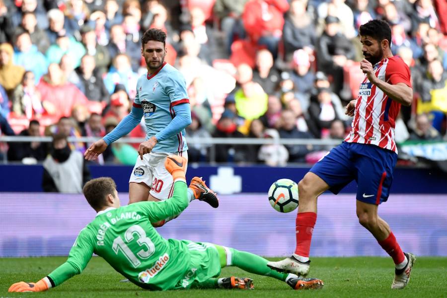 Los tantos de Griezmann, Vitolo, que volvió a la titularidad, y Correa, dan la victoria al cuadro madrileño ante el equipo gallego. 