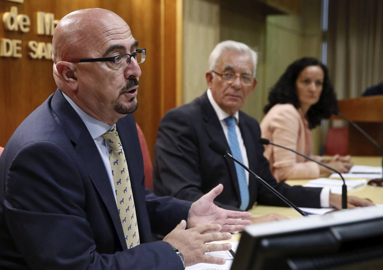 César Pascual, en primer término, junto a dos responsables de la sanidad madrileña en una imagen de archivo.