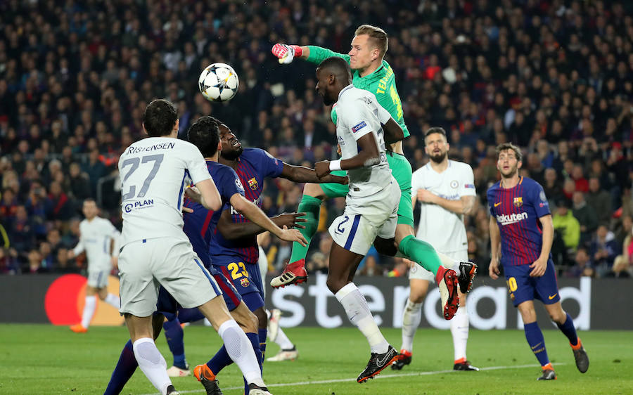 El Barça logró el pase a cuartos de final de la Liga de Campeones tras imponerse al Chelsea en el Camp Nou por 3-0 con un doblete de Messi y otro tanto de Dembélé