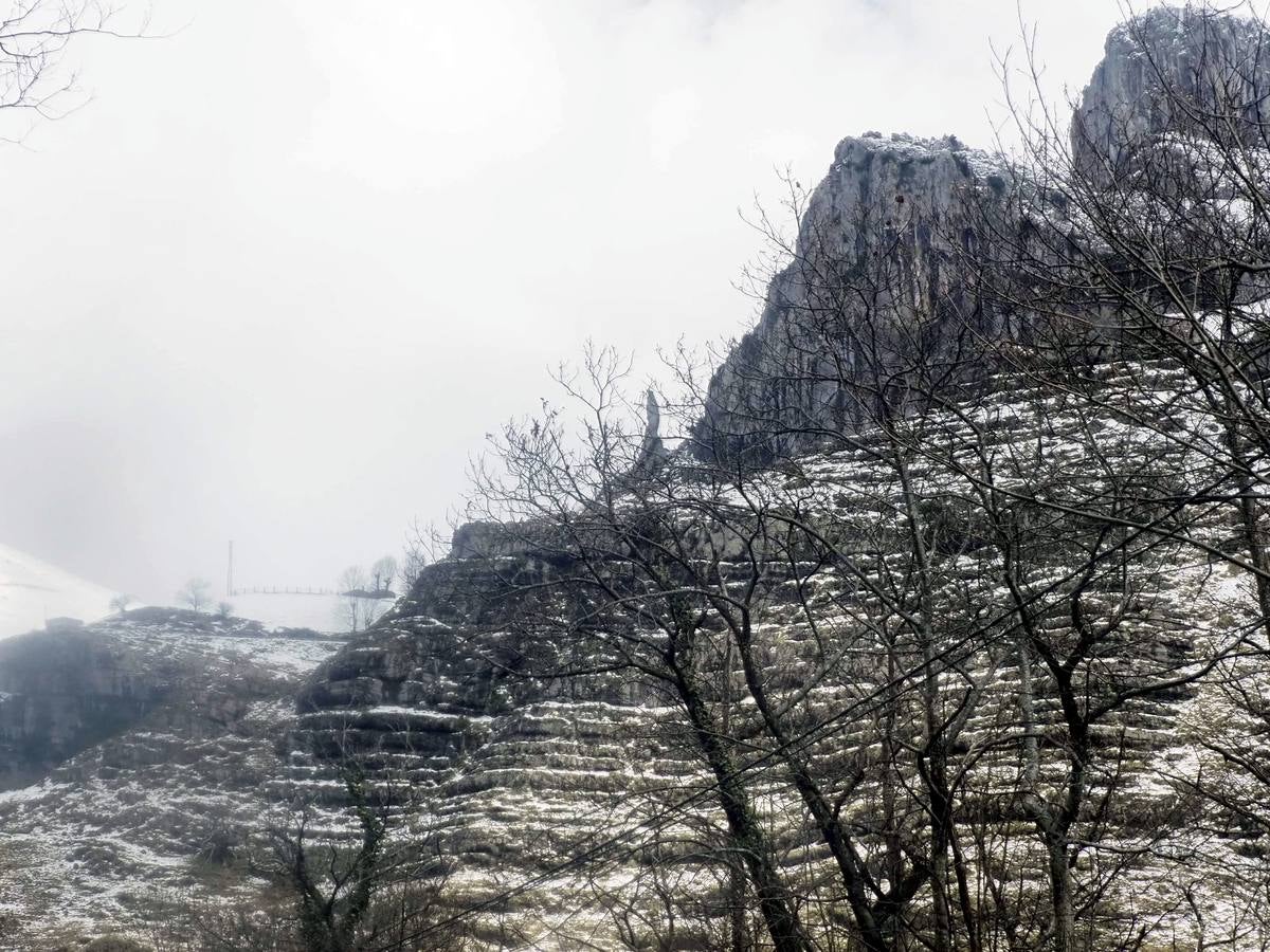 Los temporales de las últimas semanas han transformado los paisajes del interior de la región, que aparecen cubiertos por una espesa capa de nieve.