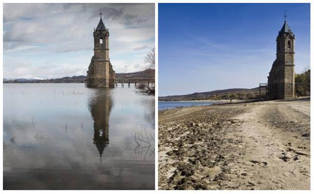 A la izquierda foto tomada en marzo de 2018 y a la derecha una imagen de noviembre de 2016