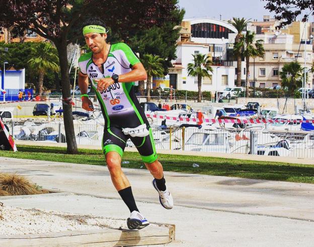 Sergio Bolado, en plena competición en Terras del Ebre. 