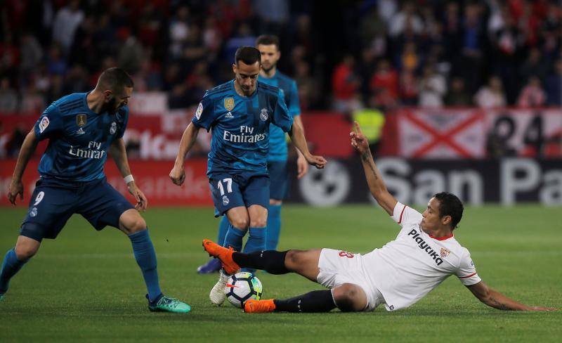 El Sevilla y el Real Madrid se enfrentaron en el Sánchez Pizjuán en el partido correspondiente a la 34ª jornada de Liga, aplazado por la disputa de la final de Copa.