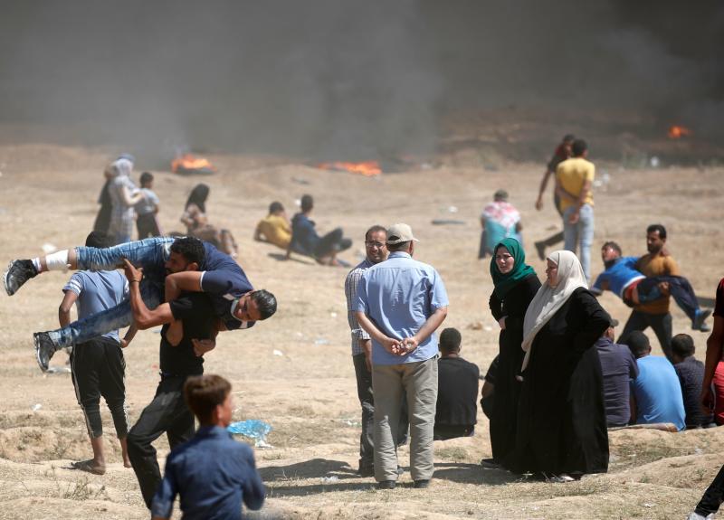 Más de cuarenta muertos y más de un millar de fallecidos en Gaza, en las protestas contra la embajada de EE UU en Jerusalén