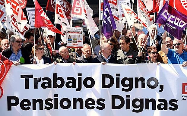 Manifestación celebrada el pasado lunes para exigir unas pensiones dignas.