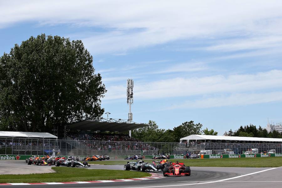 Vettel se impuso en Canadá mientras que Alonso tuvo que abandonar la carrera en la vuelta 44 debido a problemas mecánicos. Carlos Sainz remontó una posición y acabó octavo