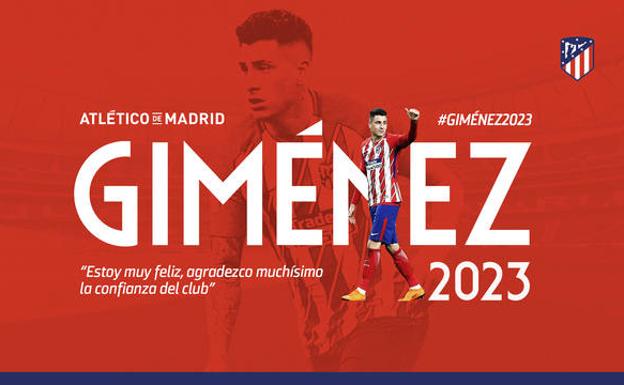 Anuncio de la renovación de Giménez. 