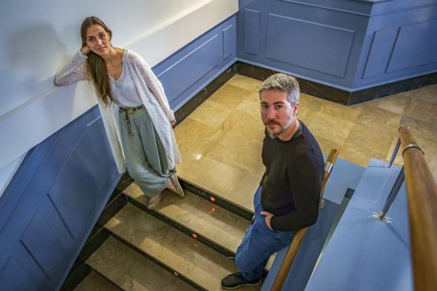 Los actores Clara Méndez-Leite y Alberto Ammann impartieron ayer un taller de interpretación en la Filmoteca de Cantabria. 