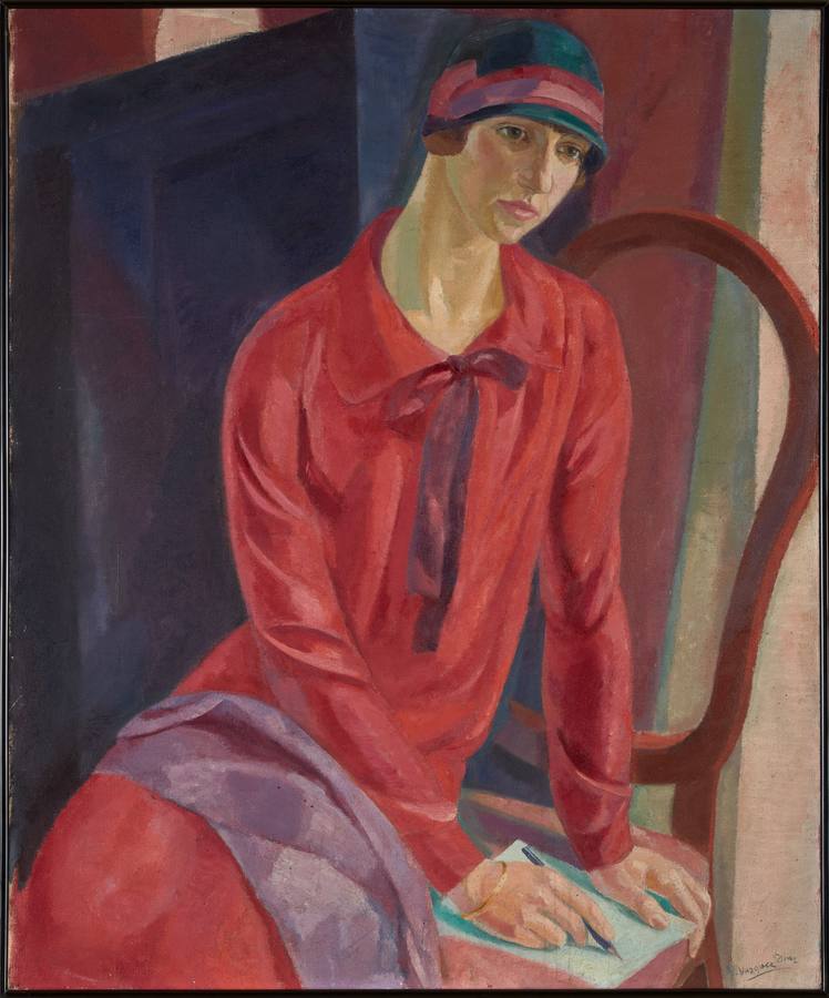 Mujer de rojo. Daniel Vázquez Díaz. Obra de 1931. 