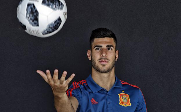 Marco Asensio, con la selección española. 