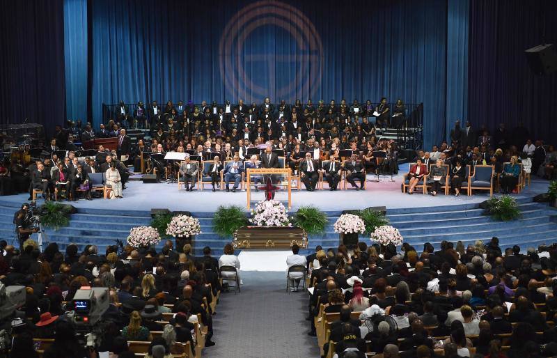 Imagen del funeral de la cantante Aretha Franklin. 