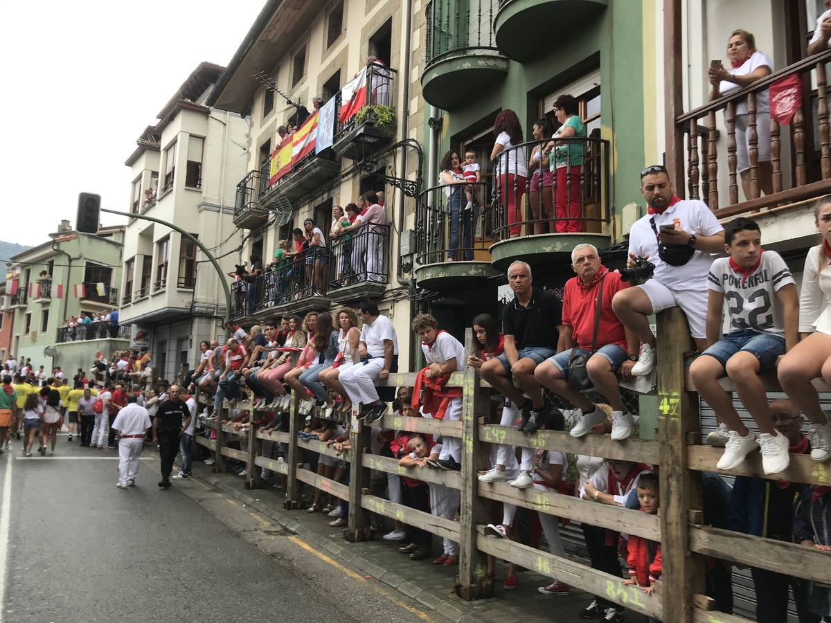 Fotos: Imágenes del primer encierro de las fiestas de Ampuero