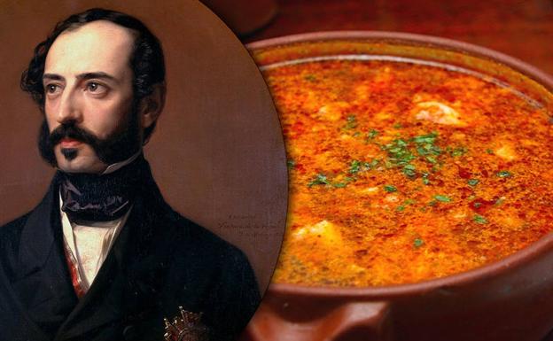 Retrato de Ventura de la Vega (Wikimedia Commons CC-PD) y sopas de ajo (Flickr, CC BY2.0)