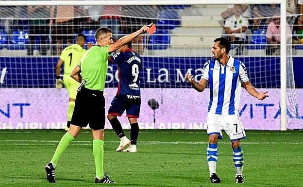 Juanmi, expulsado el pasado viernes.