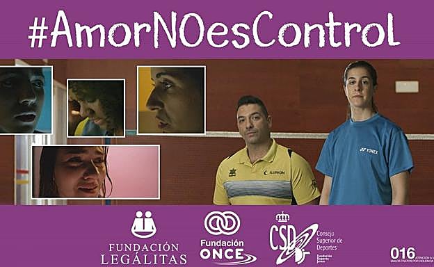 Campaña #AmorNOesControl, presentada por los deportistas españoles Carolina Marín y Roberto Mena.