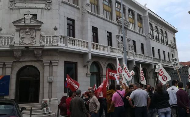 Imagen de una protesta anterior de los trabajadores de Ampros 