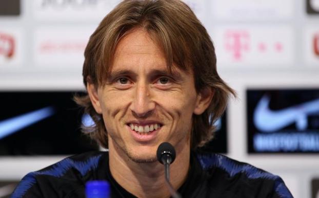 Luka Modric, durante la rueda de prensa en Zagreb. 