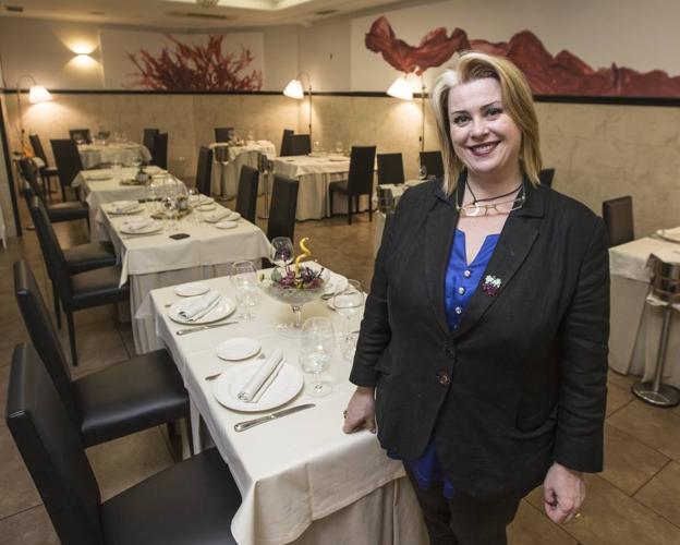 Maite Rodríguez en el restaurante Marucho de la calle Tetuán. 