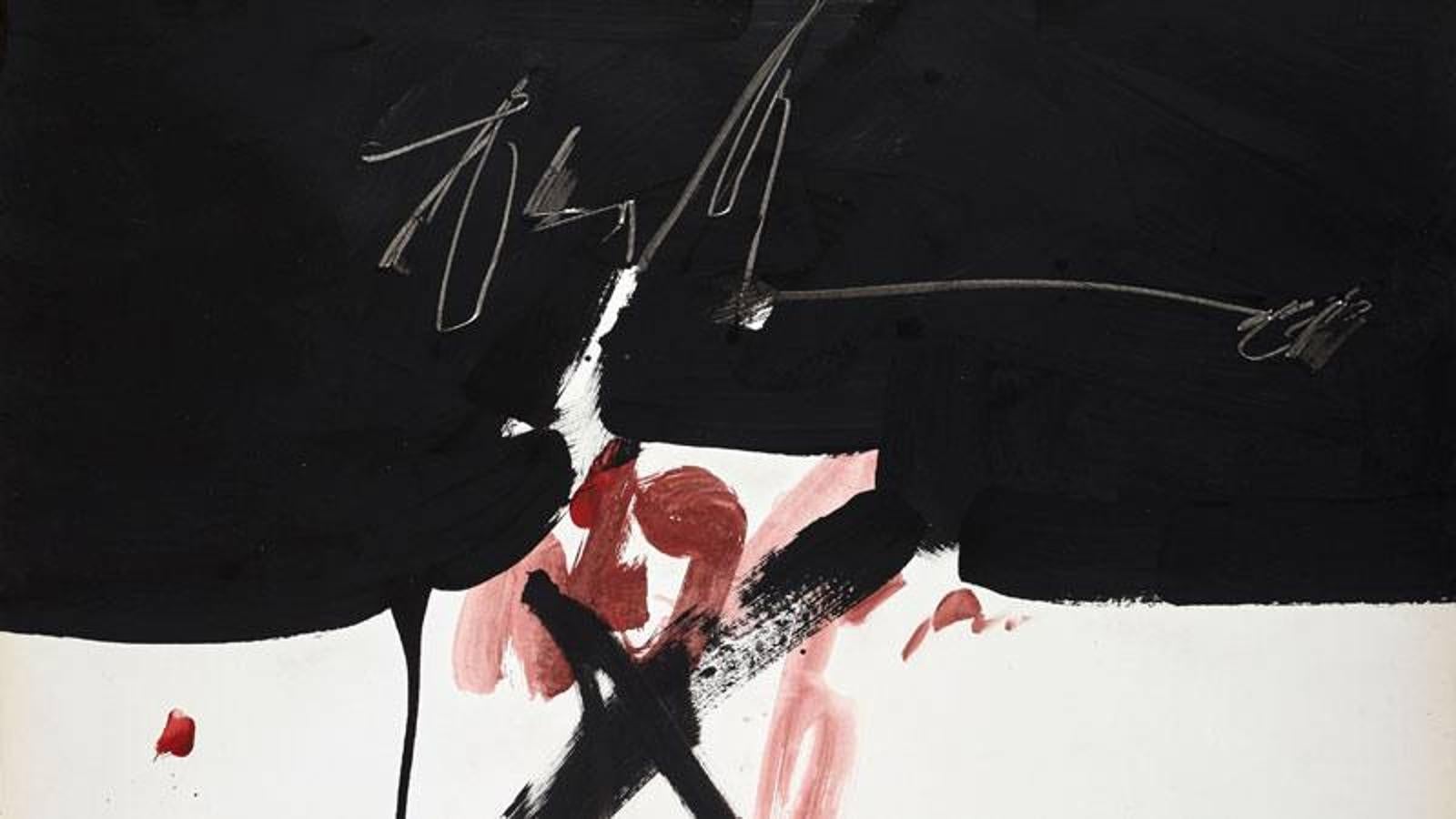 Manolo Millares. Sin título, 1966. Pintura sobre papel. 70 x 95,5 cm. Colección particular. 