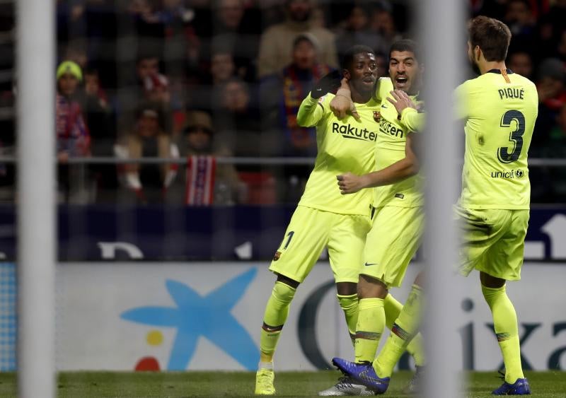 Dembélé celebrando su gol.