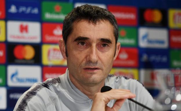 Ernesto Valverde, en la rueda de prensa previa al partido ante el PSV.