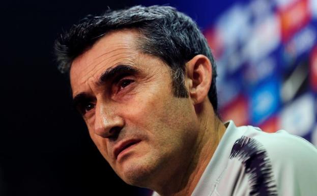 Ernesto Valverde, durante su rueda de prensa previa al partido ante el Celta.