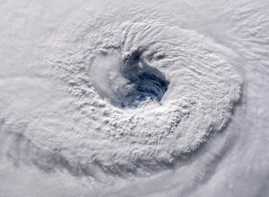 Imagen en alta definición captura del huracán Florence desde la Estación Espacial Internacional. 