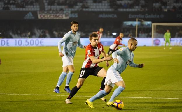 Imagen del partido entre el Celta y el Athletic disputado en Balaídos.