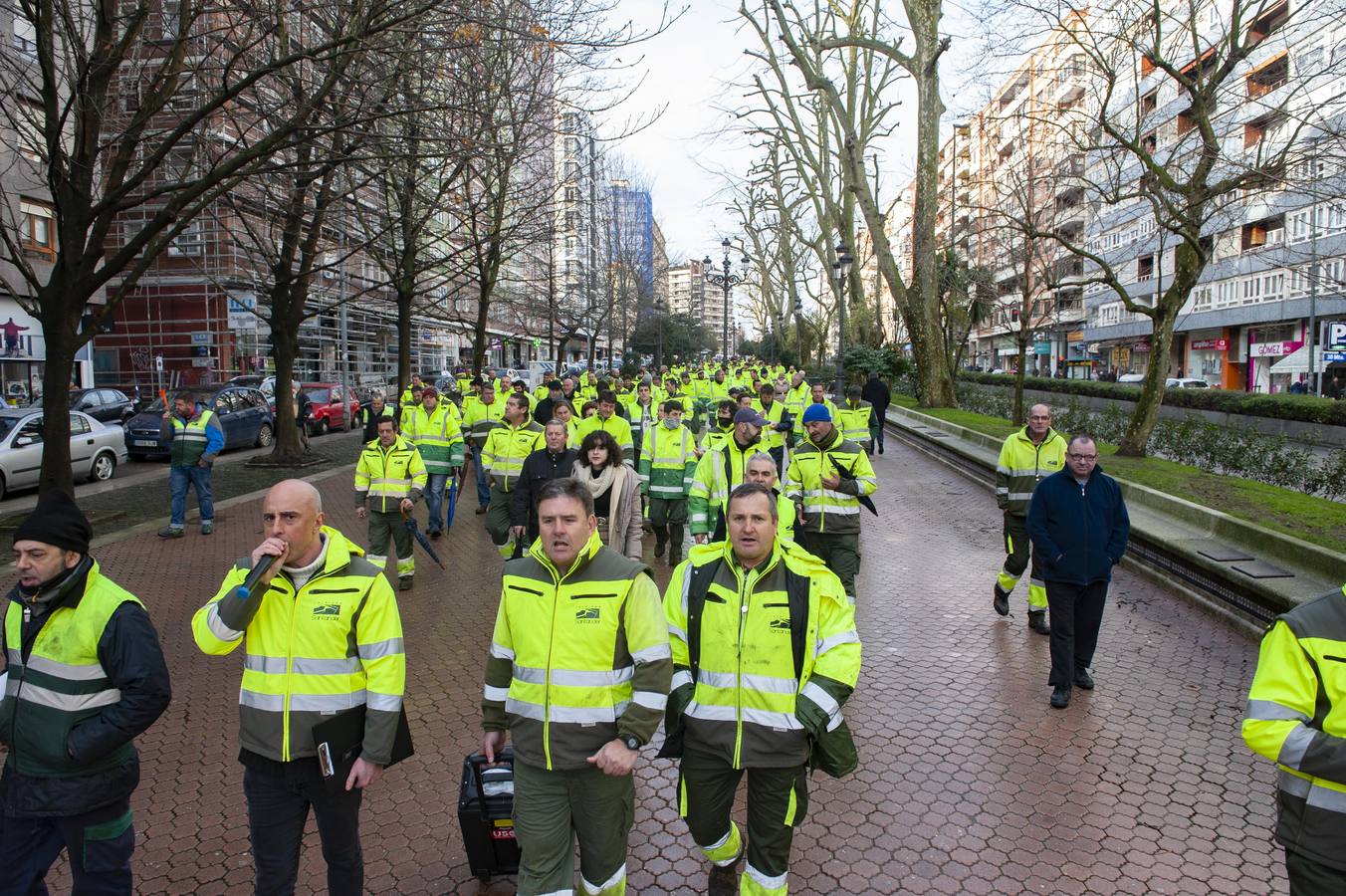 Fotos: Protesta de los trabajadores de Parques y jardines de Santander