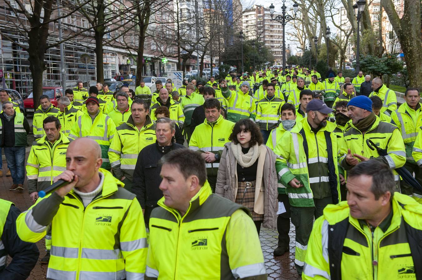 Fotos: Protesta de los trabajadores de Parques y jardines de Santander