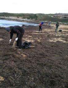 Imagen secundaria 2 - Imágenes de la jornada de limpieza en Miengo.