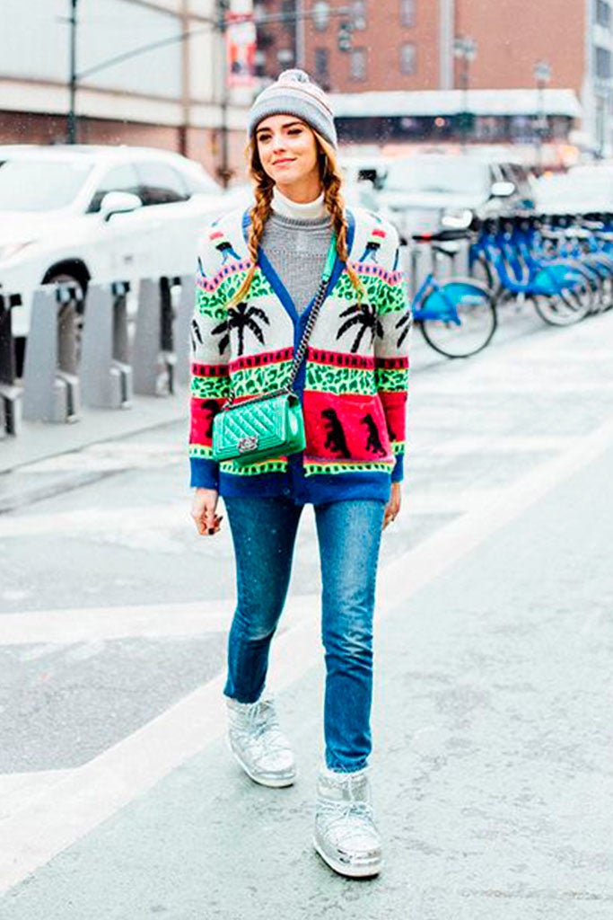 @chiaraferragni, con uno de sus 'outfits' apres-ski.