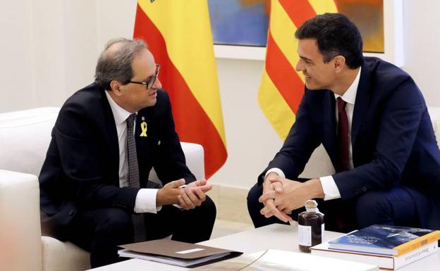 Quim Torra y Pedro Sánchez. 