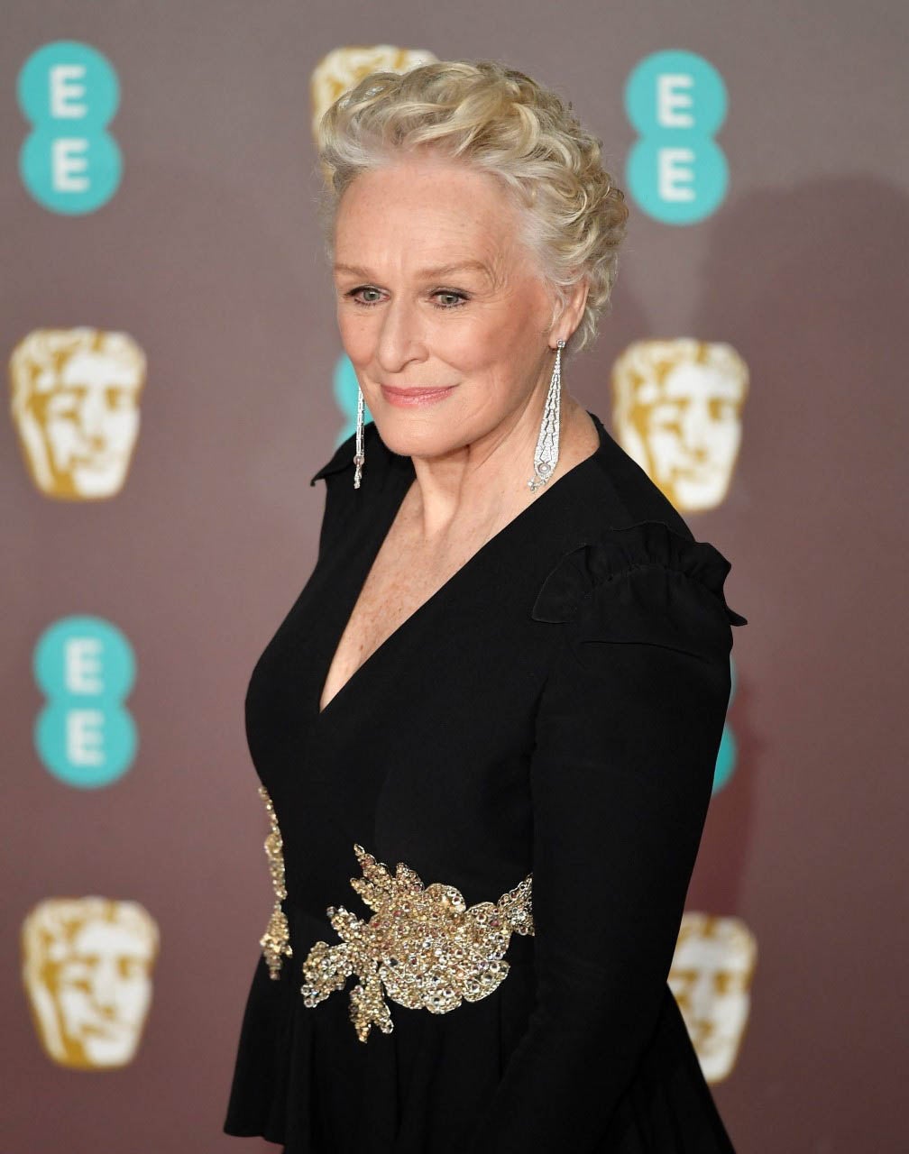 Glenn Close estaba preciosa y súper elegante con este diseño de Alexander McQueen. 