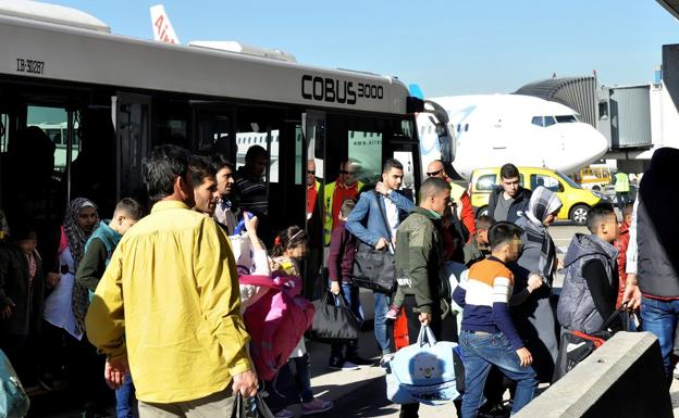 Llegada de refugiados sirios a España en 2017.