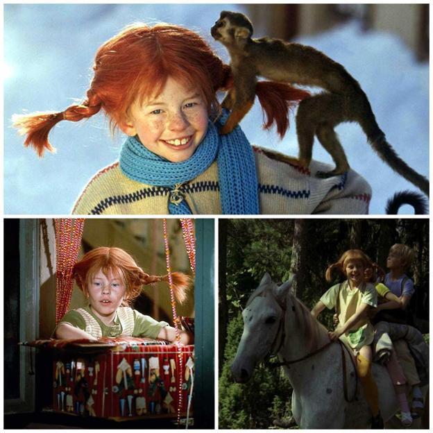 Pippi Calzaslargas, fiel a sus coletas, junto a sus amigos.