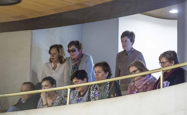 Los colectivos de mujeres que han participado en la redacción han seguido el pleno 